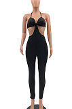 Pure Color Galluis Boob Tube Top Sexy Temperament Cultivate One's Morality Backless Bodycon Jumpsuits MLM9049