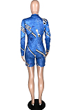 Summer Fashion Print Zipper Jumpsuit YFS3677