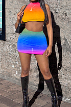 Euramerican Fashion Rainbow Gradient Two-Piece SYY8057