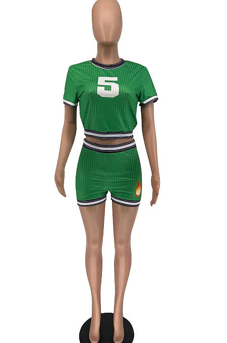 Sport Short Sleeve Sets Personality Printing And Dyeing Comfortable And Breathable Two-Pieces AYL2034