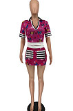 Women Fashion Personality Butterfly Printing Casual Two-Pieces AYL2036
