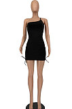 Inclined Shoulder Cultivate One's Morality Package Buttocks Mini Dress AYL2031