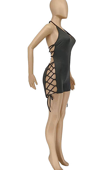Women Trendy Sexy Small Sweet Wind Bind Romper Shorts WME2045