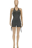 Women Trendy Sexy Small Sweet Wind Bind Romper Shorts WME2045