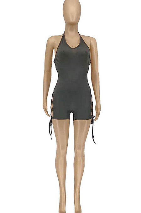 Women Trendy Sexy Small Sweet Wind Bind Romper Shorts WME2045