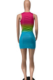 Sexy Color Matching Colorful Mini Dress AYL2037