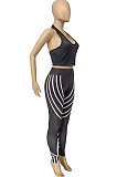 Women Trendy Trend Printing Halter Neck Top Two-Pieces WME2024