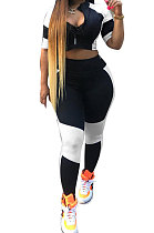 Spliced Black White Women Casual At Home Sexy Pants Sets AYL2022