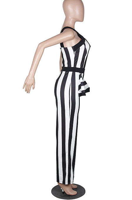 Fashion Sexy Black White Stripe Jumpsurt MD180