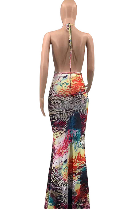 Euramerican Fashion Crow's Feet Backless Dress QSS5080