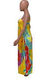 Sping Summer Sling Tie Dye Print Loose Casual Dress Q803