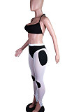 Sexy Sport Casual Net Yarn Spliced Two-pieces N9280
