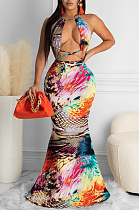 Euramerican Fashion Crow's Feet Backless Dress QSS5080