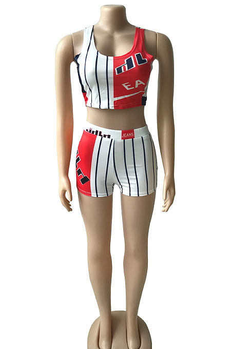 Sexy Sleeveless Sets Letter Trendy Vest Shorts Sest CYC717