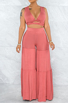 Fashion Bundled Fold Loose Pants Two-Piece Q807