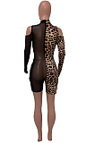 Fashion Net Yarn Spliced Off Shoulder Sexy Dress Q780
