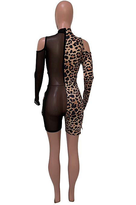 Fashion Net Yarn Spliced Off Shoulder Sexy Dress Q780