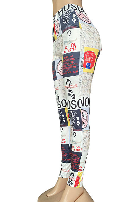 Fashion Graffiti Commuting Casual Mid Waist Long Pants CYC715