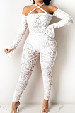 Sping Summer Perspective Sexy Lace Bind Jumpsuit Q801