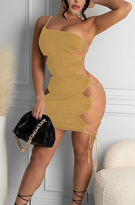 Night Club Sexy Hollow Out Dress Q777