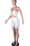 Fashion Sexy Pure Color Hollow Out Cultivate One‘s Morality Package Buttocks Romper Shorts N9281