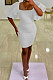 Round Neck Lantern Sleeve Sexy Package Buttocks Pure Color Mini Dress N9277