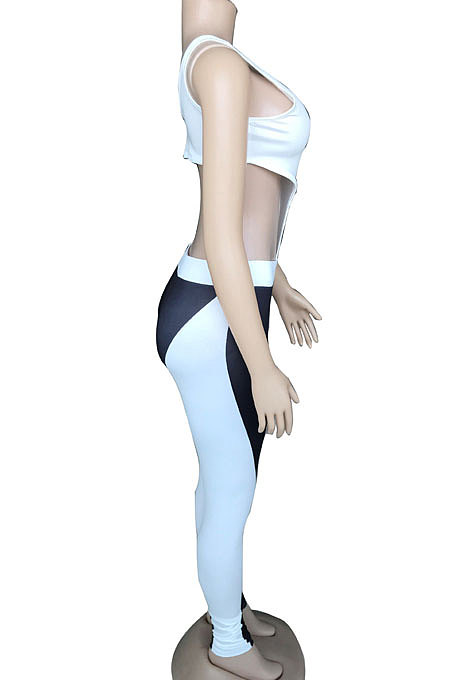 Vest Sleeveless Milk Silk Temperament Commuter Spliced Color Bodycon Jumpsuits CYC727