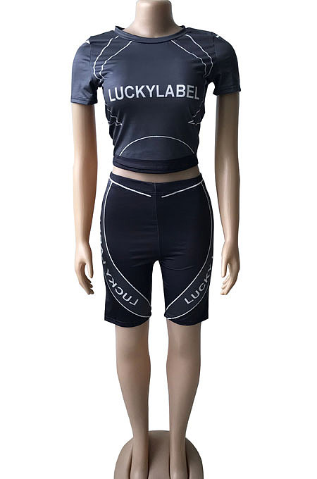 Short Sleeve Printing Streets Trendy Shorts Sets CYC713