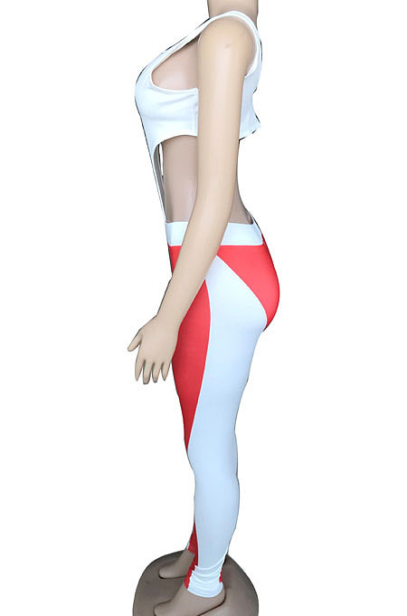 Vest Sleeveless Milk Silk Temperament Commuter Spliced Color Bodycon Jumpsuits CYC727