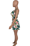 Euramerican Print Bohemian Falbala Two-Piece Q808