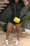 Euramerican Fold Falbala Sleeve Short Two-Piece Q793