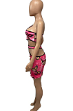 Women One Shoulder Butterfly Print Hollow Out Dress Q798