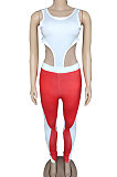 Vest Sleeveless Milk Silk Temperament Commuter Spliced Color Bodycon Jumpsuits CYC727