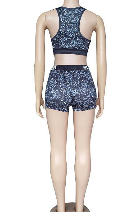 Sleeveless Printing Temperament Commuter Vest Shorts Sets CYC729