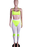 Sexy Sport Casual Net Yarn Spliced Two-pieces N9280
