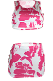Fashion Pit Bar Tie Dye Vest Short Skirts Two-Piece LMM8233