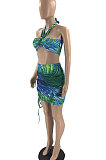 Pure And Fresh Sleeveless Printing Vest Skirts Sets JR3608