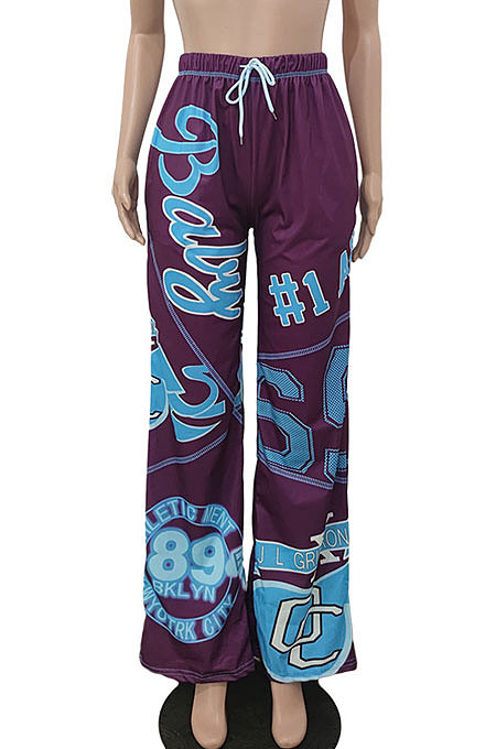 Casual Trendy Harlan Positioning Loose Wide-Legged Pants JP1026