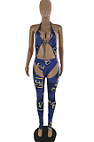 Fashion Women Catty Buttock Mooning Print Jumpsuit SQ958