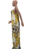 Summer Fashion Casual Loose Print Jumpsuit W8372