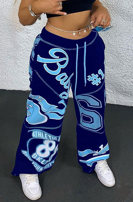 Casual Trendy Harlan Positioning Loose Wide-Legged Pants JP1026