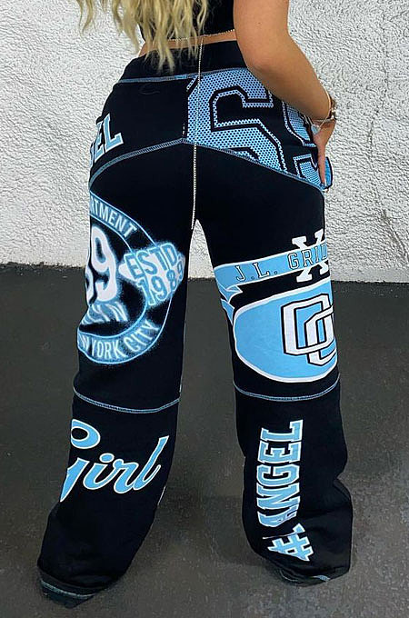 Casual Trendy Harlan Positioning Loose Wide-Legged Pants JP1026
