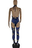 Fashion Women Catty Buttock Mooning Print Jumpsuit SQ958