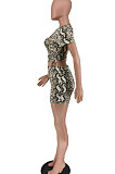 Printing Snake Skin Casual Shorts Sets PU6075
