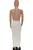 Euramerican Fashion Pit Bar Pure Color Dress KSN8071