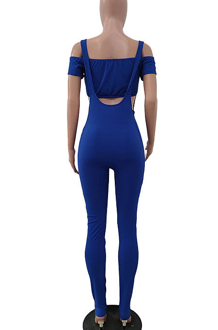 Sexy Screw Thread Bandeau Bra Short Sleeve Suspender Trousers Two-Pieces JP1029