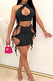 Summer Hollow Out Bind Hang A Neck Sexy Two-Piece HH8966