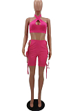 Summer Hollow Out Bind Hang A Neck Sexy Two-Piece HH8966