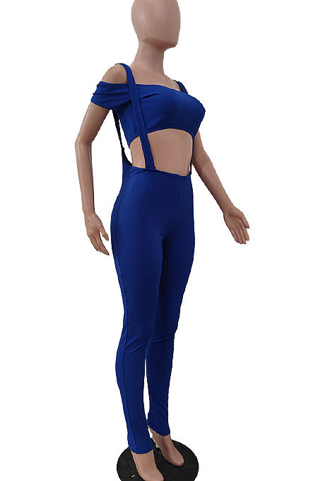 Sexy Screw Thread Bandeau Bra Short Sleeve Suspender Trousers Two-Pieces JP1029