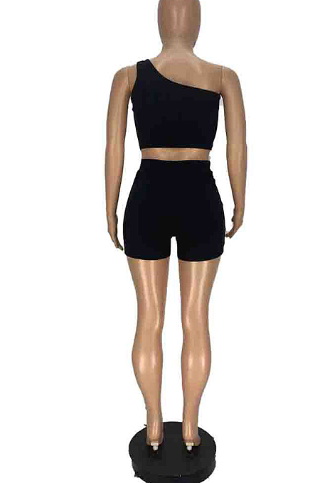 Fashion Pure Color Commuting Vest Shorts Two-Piece WJ5207